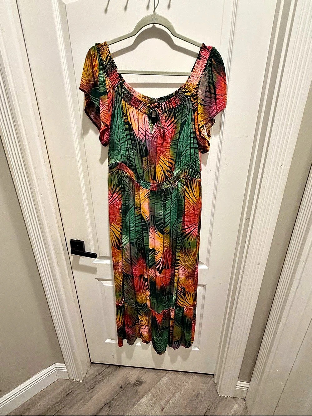 Terra & Sky Abstract Print Maxi Dress Size 2X Like New